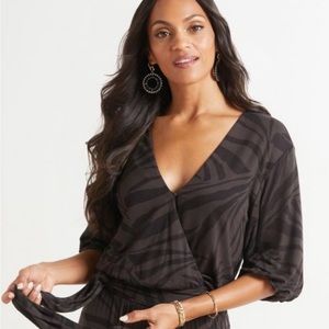 Z Supply black and brown printed blouse